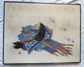 $140.00..  Otsuka THE DANCE OF THE TWELVE KIMONOS Offset Lithograph 22” X 28”