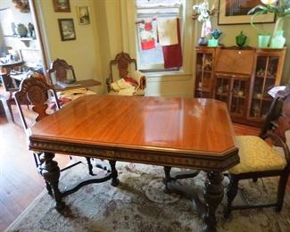 Another View.. GORGEOUS Carved Ornate Dining Room Table & 4 Chairs. Immaculate condition.