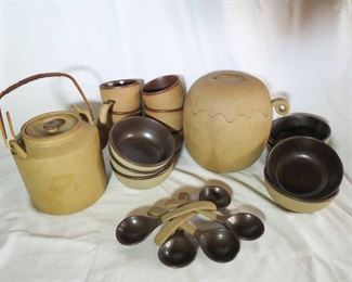 Taylor & NG Teapot $40.00. Soup Bowls & Spoons $40.00.. Squash Tureen $40.00