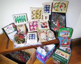 $15.00 Each Box of Vintage Santa land Christmas Ornaments..  Christmas Resin Frames $1.00 Each.. 