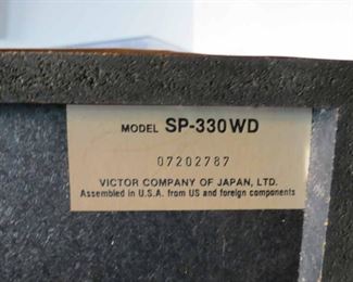 Back View.. Vintage JVC AV SP-330 WD 3 Way Speaker 36" tall                  