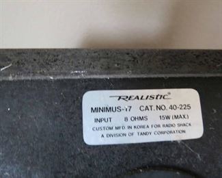 Back View..  Realistic Minimus 17 - 40-225 Shelf Speakers