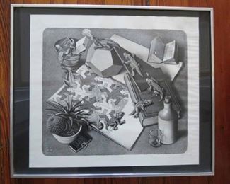 $20.00 Escher reptiles print.. 20" x 21" Framed