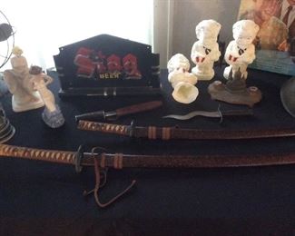 Reproduction Japanese swords.