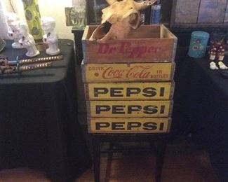 great old wood soda boxes