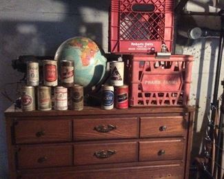 milk crates. Beer cans