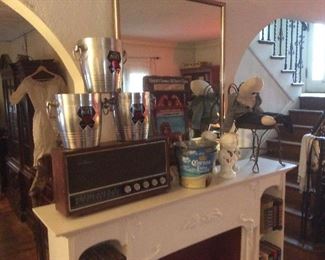 Beer buckets. Vintage radios