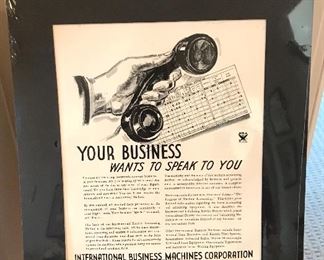 $30 - Vintage  IBM advertising poster.  14" W x 18" H.  