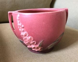 $20 - Roseville bowl with handles.  5.5" diam, 4" H.  