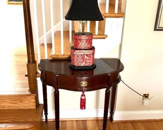 Room view - $125 - Bombay Company demilune table - 31.5" W, 16" D, 30" H.  