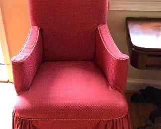 $250 - Pair of slipcovered chairs.  Each 25.5" W, 23" D, 42" H.  