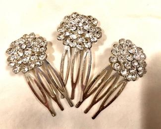 $20 3 hair clips with rhinestones 