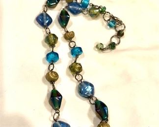 $20 Multicolor beaded necklace.  21"L with extension
