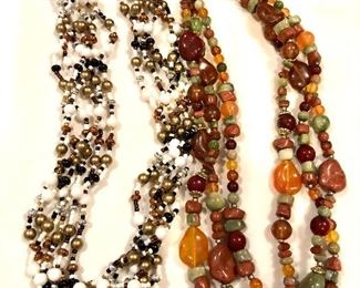 $12 each multi-strand necklaces.  19.5" L