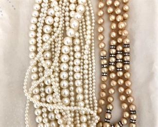 $15 Each multi-strand pearl necklaces.  18"L