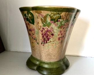 $22 Colorful porcelain vase 7.25" W, 6.25" D, 6" H. 