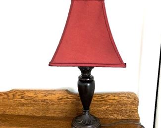 $50 Table lamp.   Shade 9" x 9", base 4.5" x 4.5", 18" H. 