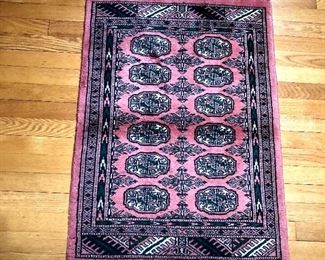$160 - Red medallion rug #1.  26" x 40" 