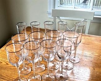 $4 each - Silver rimmed glassware