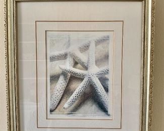 $25 - Framed art starfish.  11" W x 13" H. 
