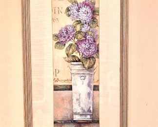 $100  Pair lavender flower prints 25.5" H by 13.5" Wide 