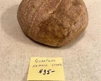 Native American artifact - Quartzite Hammer Stone. $35