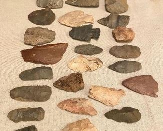Indian Artifacts - Points, scrappers, tools, some broke. $40