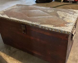 Rendezvous hand made wooden chest with metal top (30 years old) - $30