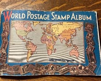 Old stamp album "1930" with lots of old stamps not in the book, see additional photos for descriptions. Approximately 270 stamps. $30 for album and additional stamps pictured.