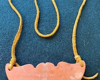 Additional photo of catlinite necklace.