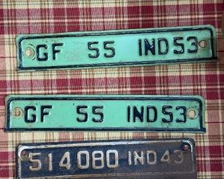 Antique Metal License Plates