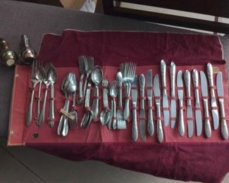 J Rogers Silverplate Silverware and Salt and Pepper Shakers