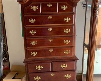 Solid Cherry Wood Queen Anne Style Highboy