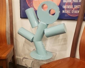 Barrett DeBusk "Fat Happy" steel sculpture, 28 inches high by 22 wide and 14 deep, signed left leg $1,500.00  