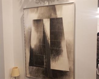 Douglass Freed, charcoal on paper, 1985, signed and dated lower right, framed 42 1/2 x 39 1/4 inches  