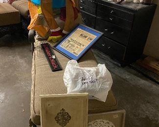 Padded chaise lounge & miscellaneous