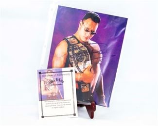 WWE THE ROCK HAND SIGNED AUTOGRAPHED  WITH COA