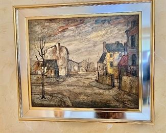 $550; Framed original art, illegibly signed; 25.5" H x 29.5" W