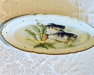 $95 - Handpainted Trout Oblong Platter, Made in France; 24" x 8.5"