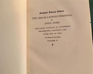 $40 Set of 4 Books; Detail: Miscellaneous Writings of John Fisk