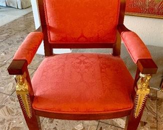 $1400 PAIR; Empire style armchairs; Chair 2 detail