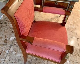 $1400 PAIR; Empire armchairs; detail