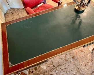 $2600; Louis XVI Leather topped writing table; detail