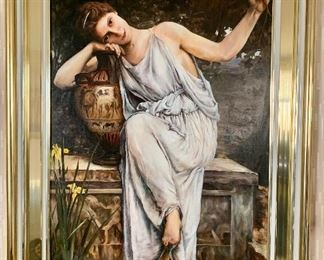 $1795; Original art by Jean deMuth in mirrored frame;  signed and dated  lower right; 52" x 35"