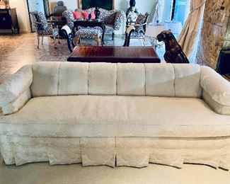 Ivory upholstered rolled arm sofa #2