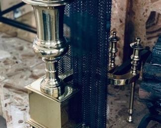 $500 - Fireplace Andirons, each a total of 22.5" H x 23" deep