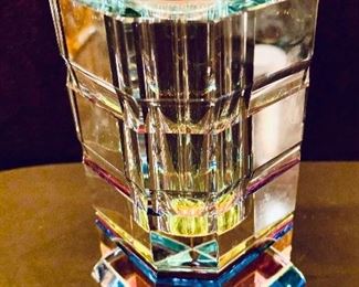 $70; Colorful Prism Perfume Bottle; 5" H x 2" x 2"