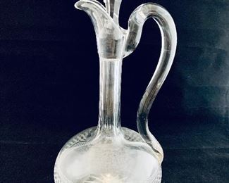 $70 - Crystal Pitcher Decanter; 11.5" H x 5.5" W