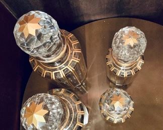 Detail; crystal dresser bottles with stoppers
