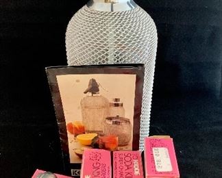$50 - Syphon Seltzer Water Dispensing Bottle, spare cartridges included; 14" H x 4.5" W
